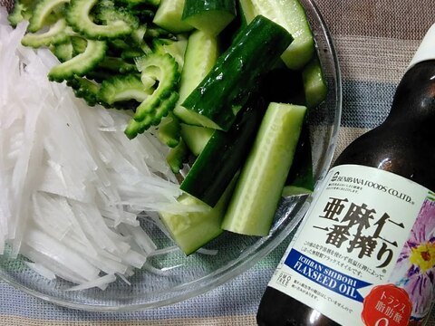 亜麻仁油で食べる3種のサラダ